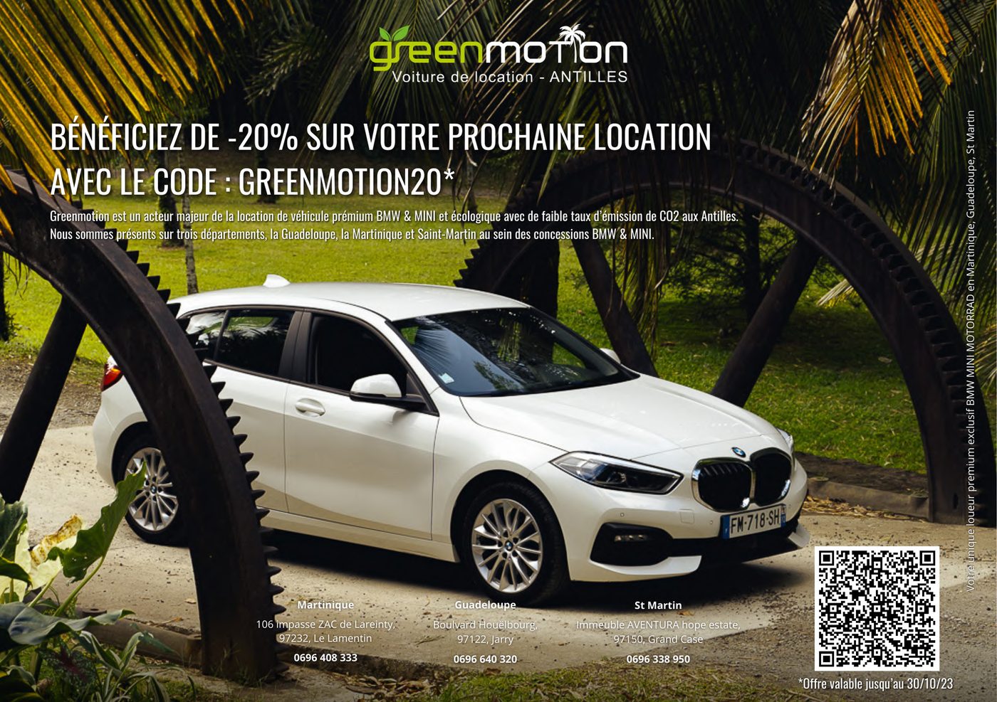 GreenMotion Antilles : Bandeaux publicitaires AirAntilles et pages magazine