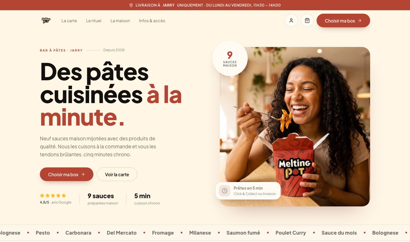 Melting Pot : Site, click & collect et livraison